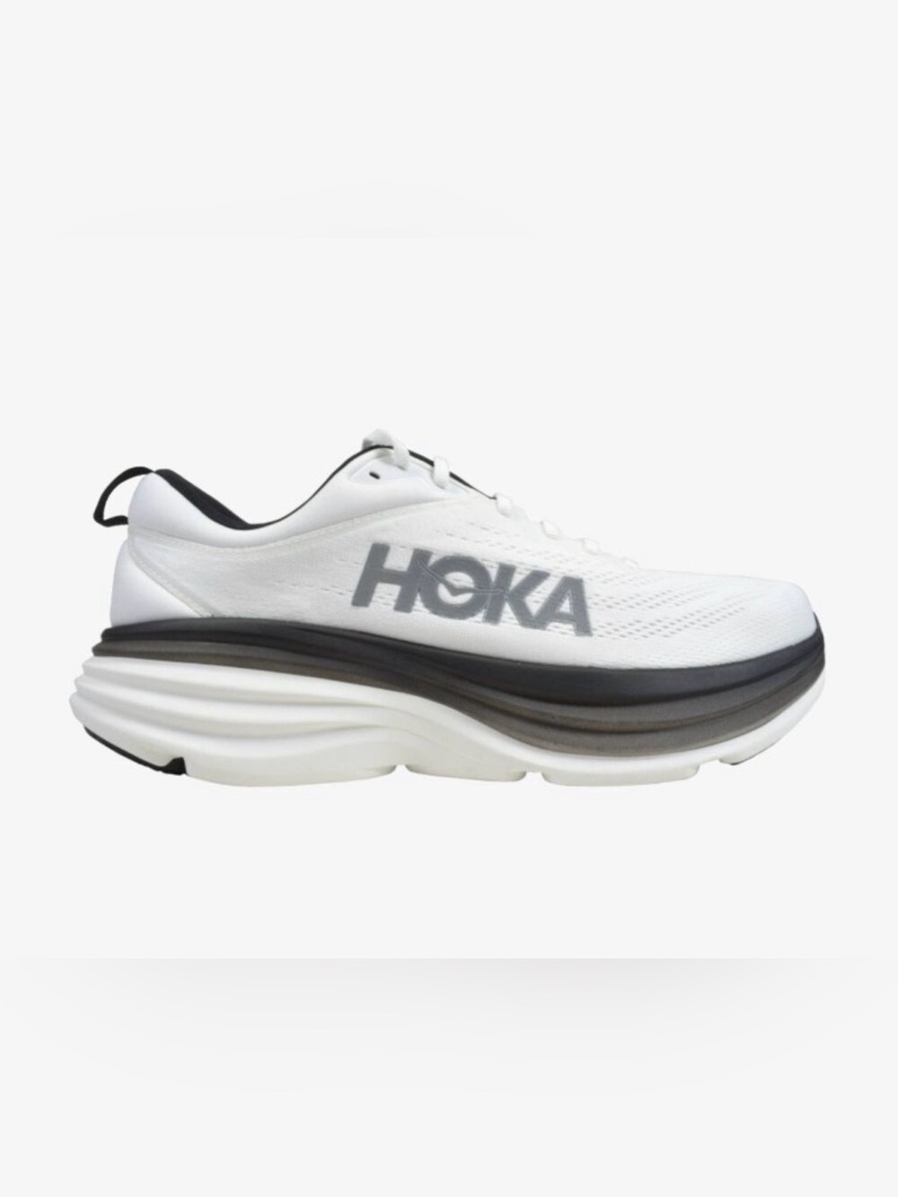 HOKA Men's White and Black Athletic Running Shoe